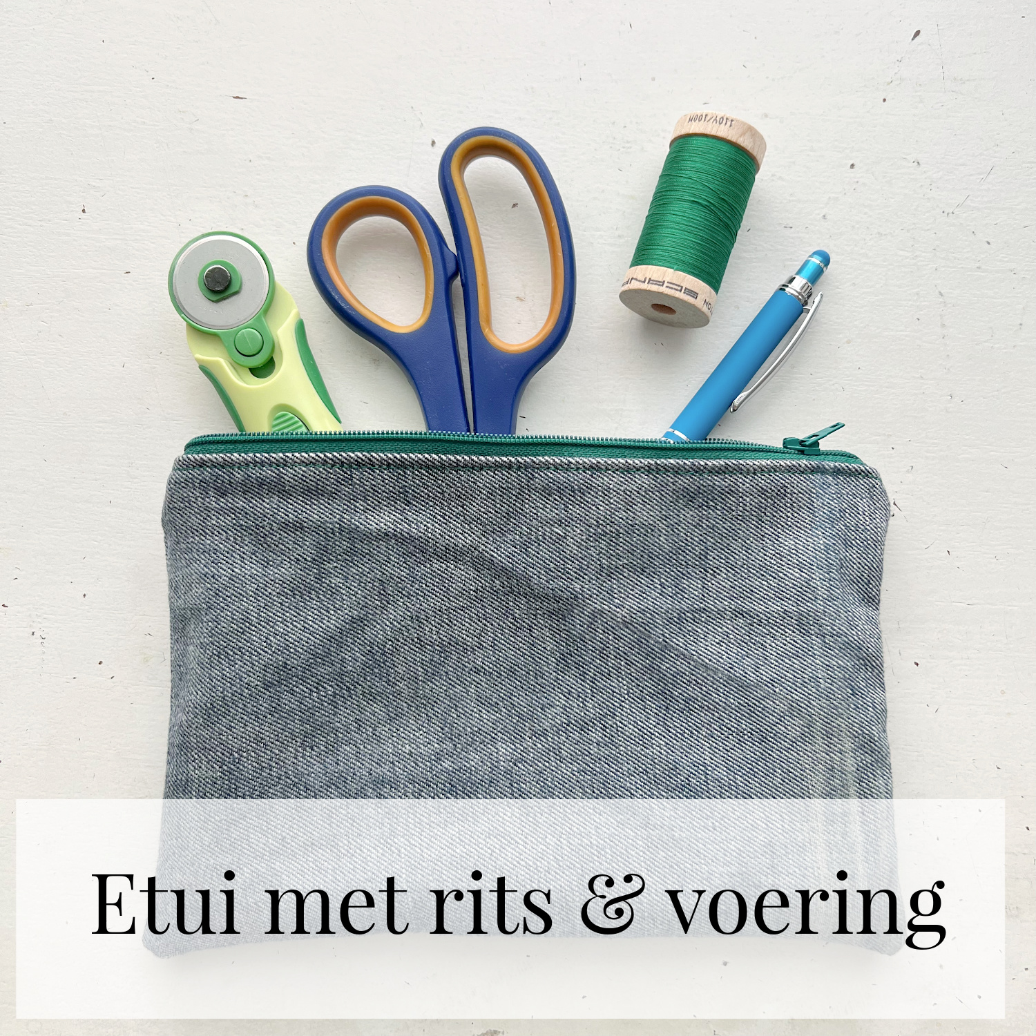 Etui met rits en voering naaien